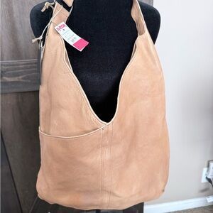 Tan Leather Hobo Bag